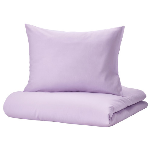 NATTSVÄRMARE Duvet cover and pillowcase, lilac, 150x200/50x60 cm