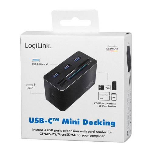 LogiLink USB 3.2 8-Port Mini Docking Station, black