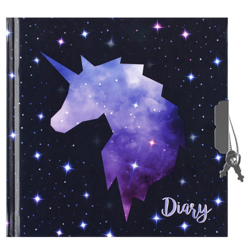 Secret Diary with Lock & Key Unicorn Galaxy