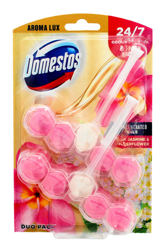 Domestos Aroma Lux Toilet Freshener Pink Jasmine & Elderflower 2x55g