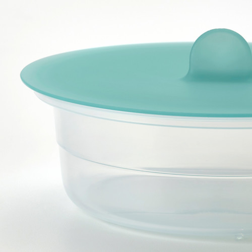 IKEA 365+ Food container with lid, round plastic/silicone, 450 ml