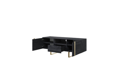 TV Cabinet Verica 150 cm, charcoal/gold legs