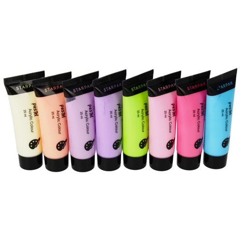 Starpak Pastel Acrylic Paints 8 Colours x 25ml