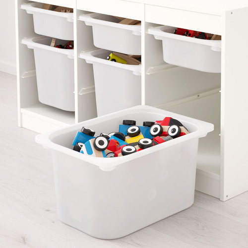 TROFAST Storage combination with boxes, white, white, 99x44x56 cm