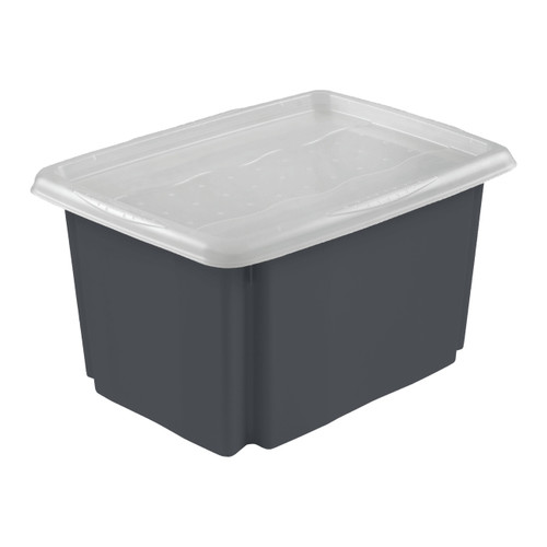 Keeeper Storage Box with Lid Emil 30 l, graphite