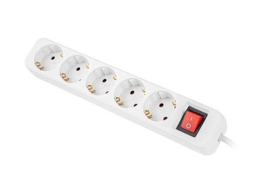 Lanberg Power Strip 1.5m 5x Schuko Outlet PS1-05F-0150-W, white