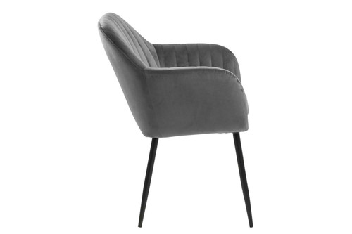 Upholstered Chair Emilia Velvet, 1pc, dark grey/black