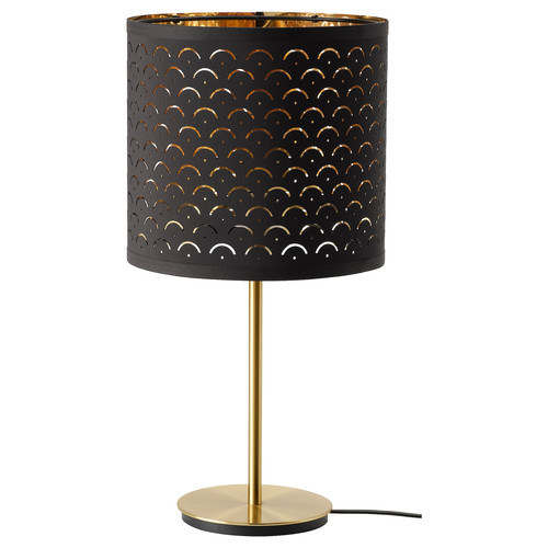 NYMÖ / SKAFTET Table lamp, black brass/brass