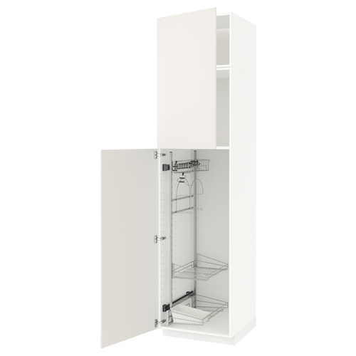 METOD High cabinet with cleaning interior, white/Veddinge white, 60x60x240 cm