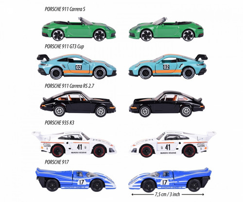 Majorette Porsche Vehicle Set 5-pack 3+