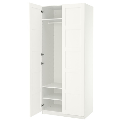 PAX / BERGSBO Wardrobe, white/white, 100x60x236 cm