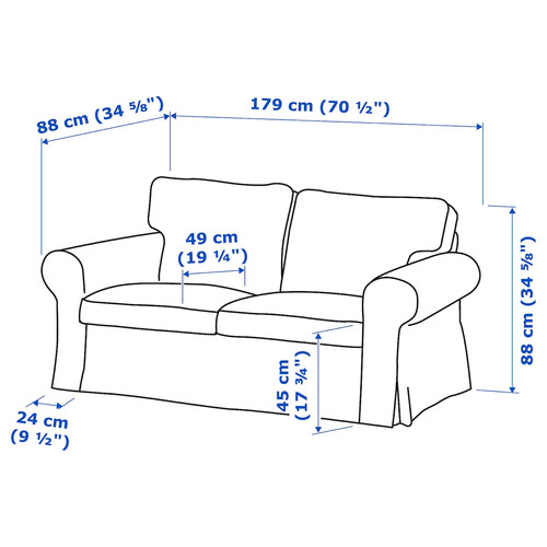 EKTORP 2-seat sofa, Kilanda dark blue