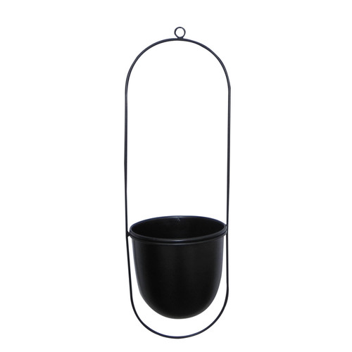 Hanging Plant Pot GoodHome, oval, black