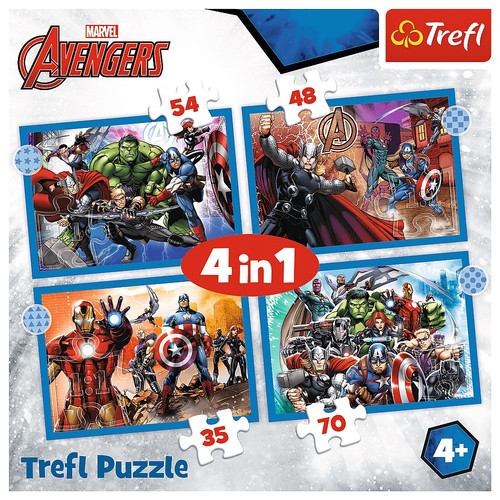 Trefl Children's Puzzle Avengers 4in1 4+