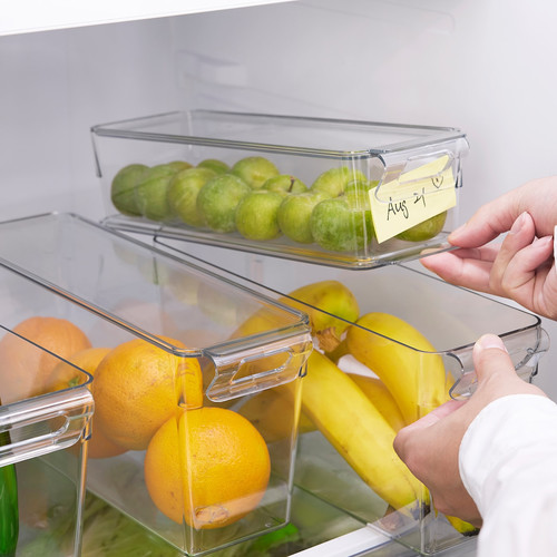 KLIPPKAKTUS Storage box for fridge, transparent, 32x10x15 cm