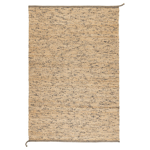 MELHOLT Rug, flatwoven, handmade natural, dark blue, 133x195 cm