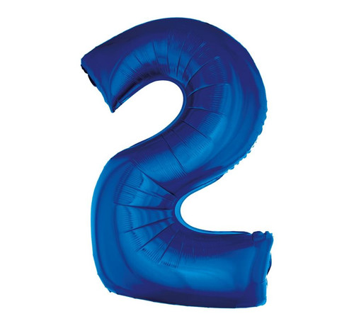Foil Balloon Number 2, blue, 92cm