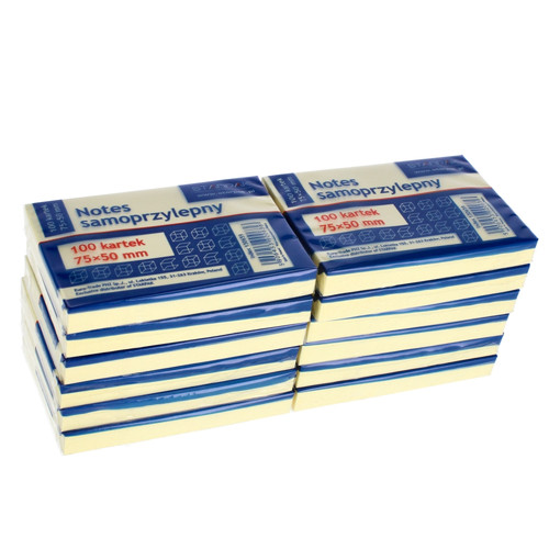 Sticky Notes 75x50mm 3x 100 Sheets, 12-pack