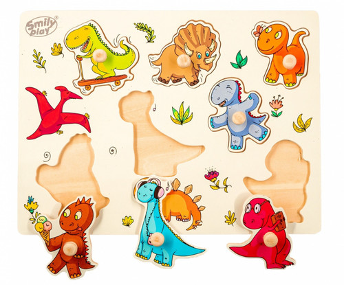 Smily Play Wooden Puzzle Dinosaurs 18m+