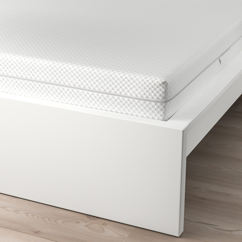 MALM Bed frame with mattress, white/Åbygda medium firm, 90x200 cm