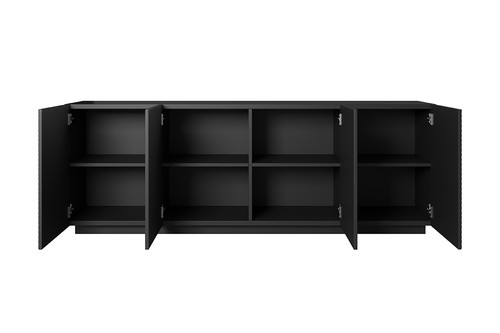 Four-door Cabinet Asha 200cm, matt black