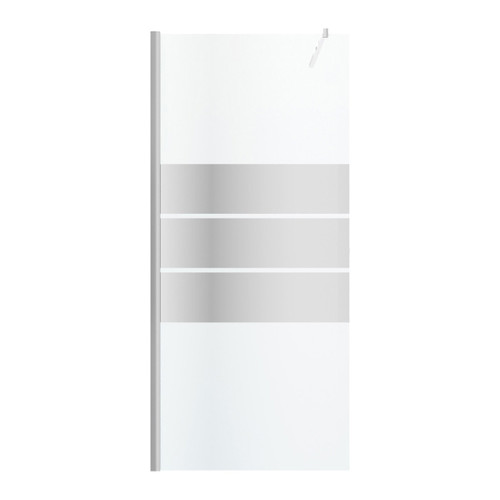 GoodHome Walk-in Shower Panel Beloya 80cm, chrome/mirror glass