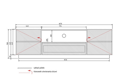 TV Cabinet Asha 167 cm, matt black