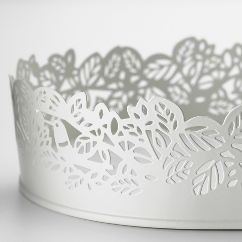 SAMVERKA Candle dish, white, 15x35 cm