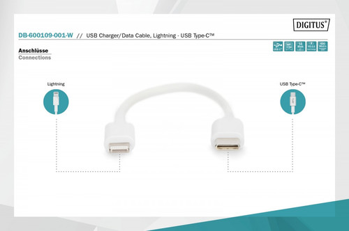 Digitus Cable Lightning to USB-C DB-600109-001-W