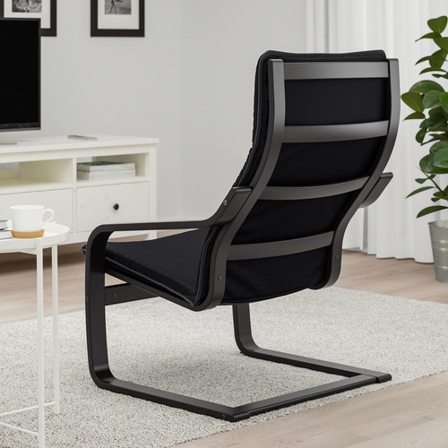 POÄNG Armchair, black-brown, Knisa black