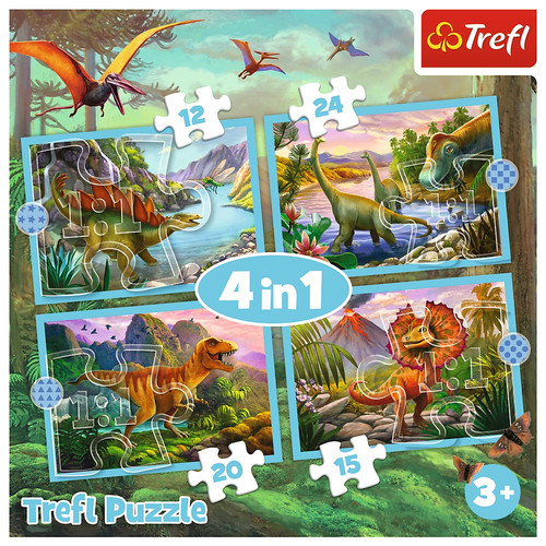 Trefl Children's Puzzle Unique Dinosaurs 4in1 3+