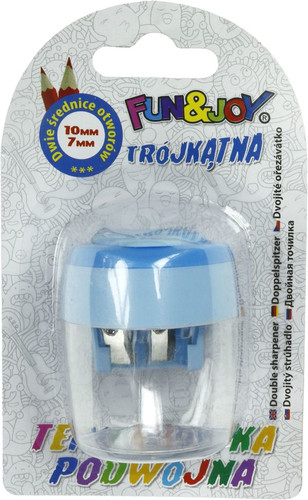 Fun&Joy Double Triangular Sharpener, 1pc, assorted colours