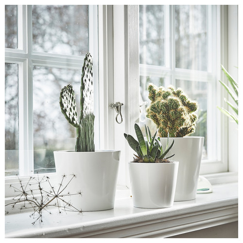 SOJABÖNA Plant pot, white, 15 cm