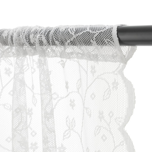 LILLYANA Sheer curtains, 1 pair, white, flower, 145x300 cm