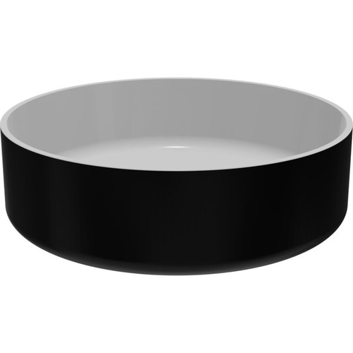 GoodHome Countertop Wash Basin Apanas 38 x 38 cm, black/white