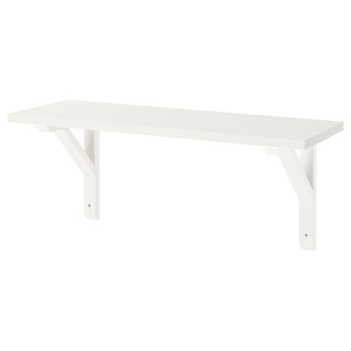 BURHULT / SANDSHULT Wall shelf, white, white stained aspen, 59x20 cm