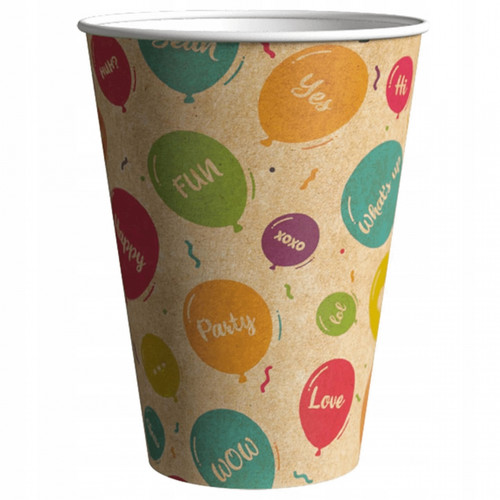 Biodegradable Paper Cups Balloons 180ml 12-pack