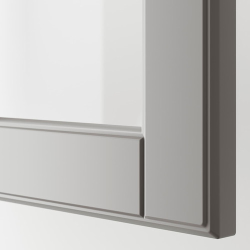 BODBYN Glass door, grey, 30x80 cm