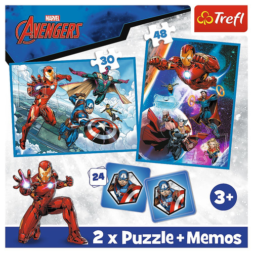 Trefl Children's Puzzle 2in1 2x Puzzle + Memos Avengers 3+