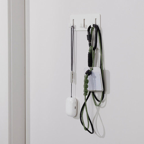 GALTBOX Rack with 3 hooks, self-adhesive/white