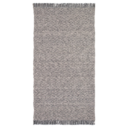 RÖRKÄR Rug, flatwoven, black/natural, 80x150 cm