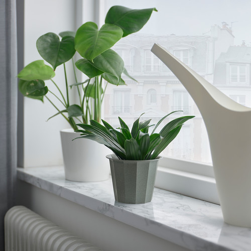 BUSKVERK Plant pot, in/outdoor grey, 9 cm