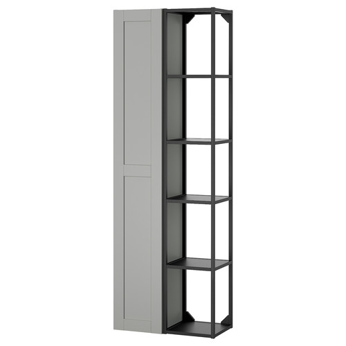 ENHET Storage combination, anthracite/grey frame, 60x32x180 cm