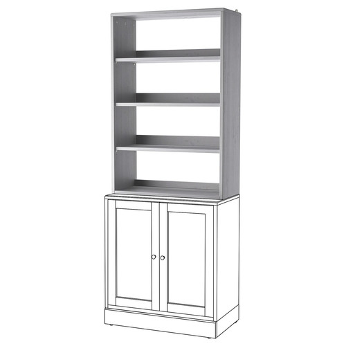 HAVSTA Shelving unit, grey, 81x123x35 cm