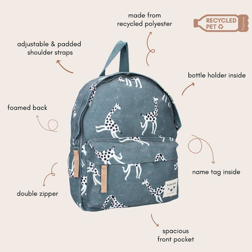 Kidzroom Children's Backpack Stories Giraffe, blue