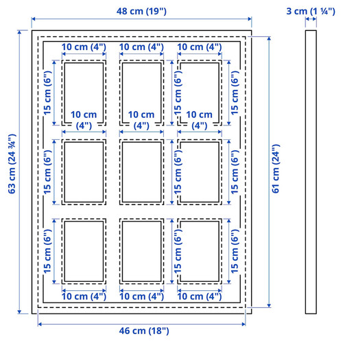 RÖDALM Frame for 9 picture, black, 46x61 cm