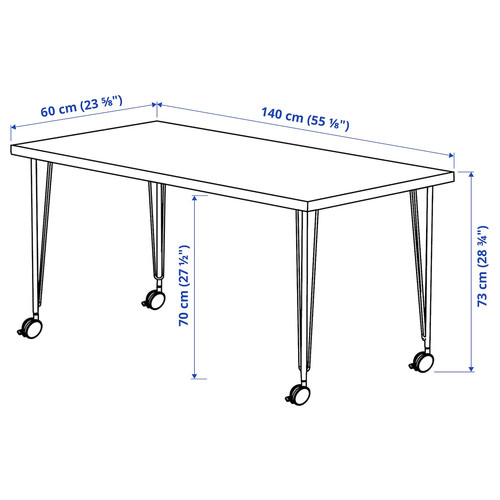 MITTCIRKEL / KRILLE Desk, lively pine effect black, 140x60 cm