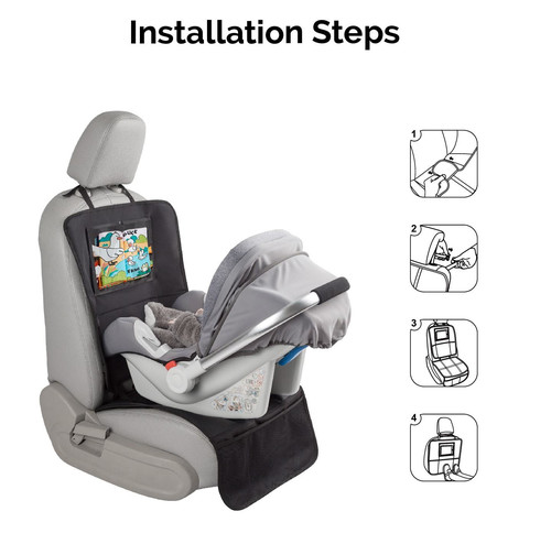 Multifunctional 3in1 Car Seat Protector and Kick Mat