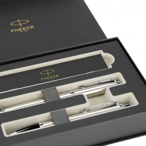 Parker Gift Set IM Steel CT - Fountain Pen & Ballpoint Pen