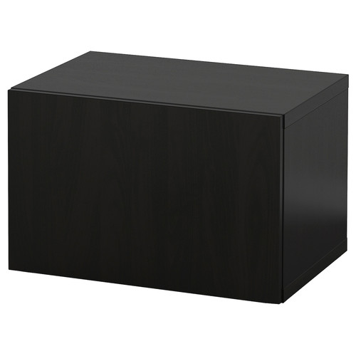 BESTÅ Wall-mounted cabinet combination, black-brown/Lappviken black-brown, 60x42x38 cm